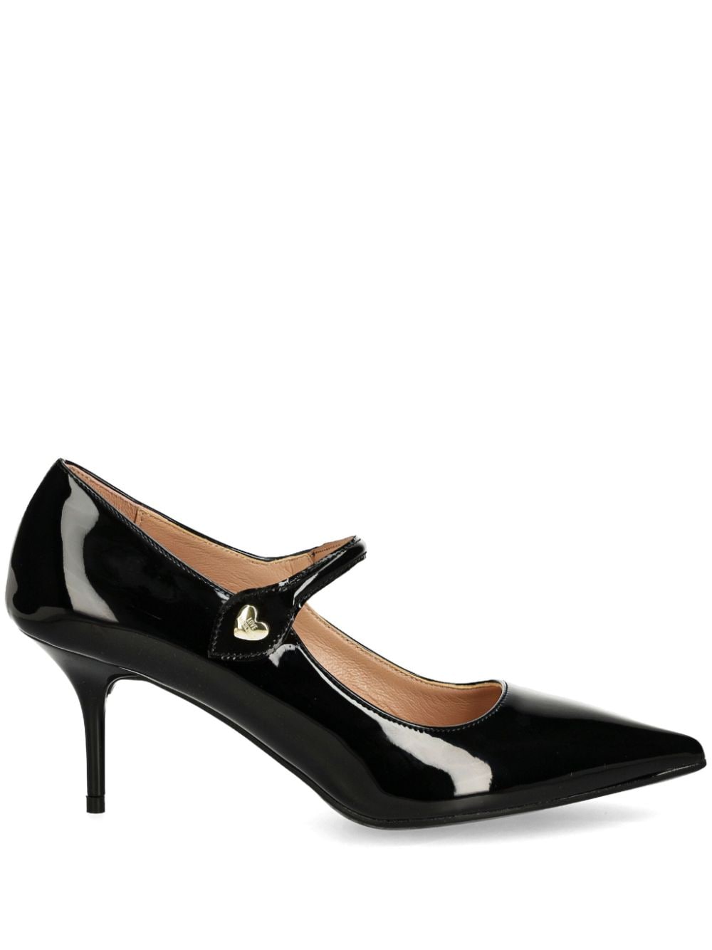 Love Moschino 80mm Leather Pumps In 黑色