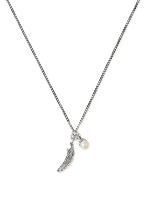 Emanuele Bicocchi piuma-pendant pearl necklace