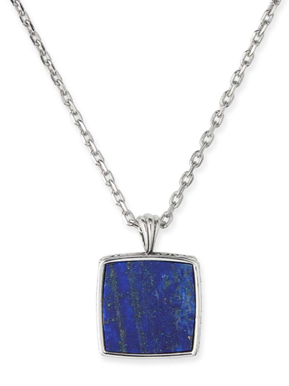 Shop Emanuele Bicocchi Lapis Amulet Necklace In Silver