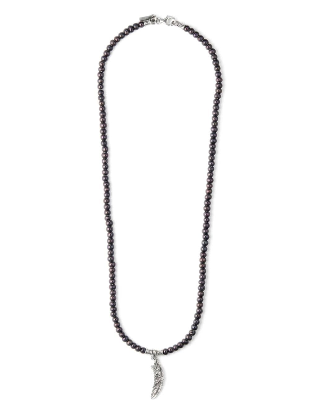 Shop Emanuele Bicocchi Feather Charm Necklace In Silver