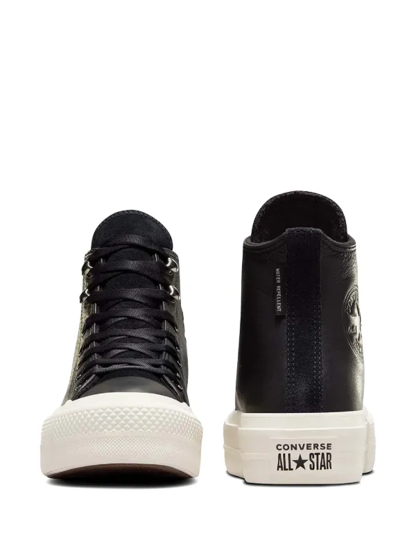 Converse Platform Leather hi top Sneakers Black FARFETCH AZ