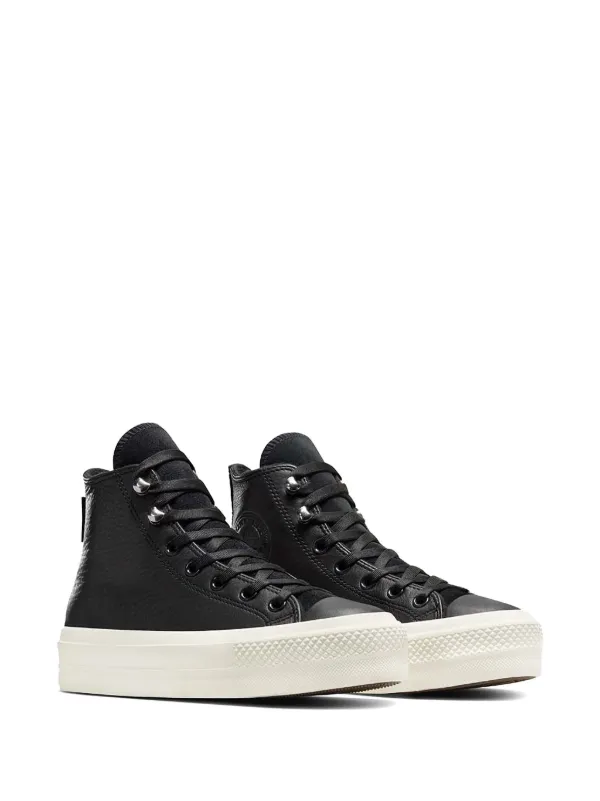 Converse Platform Leather hi top Sneakers Black FARFETCH AZ