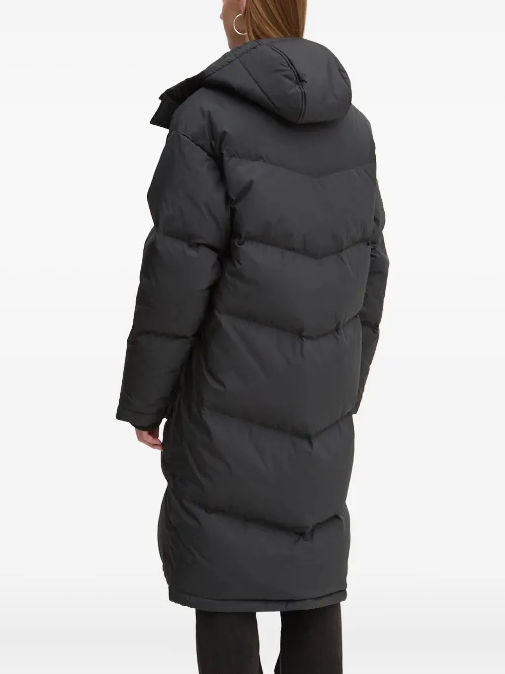 Converse Hooded Padded Coat In Black