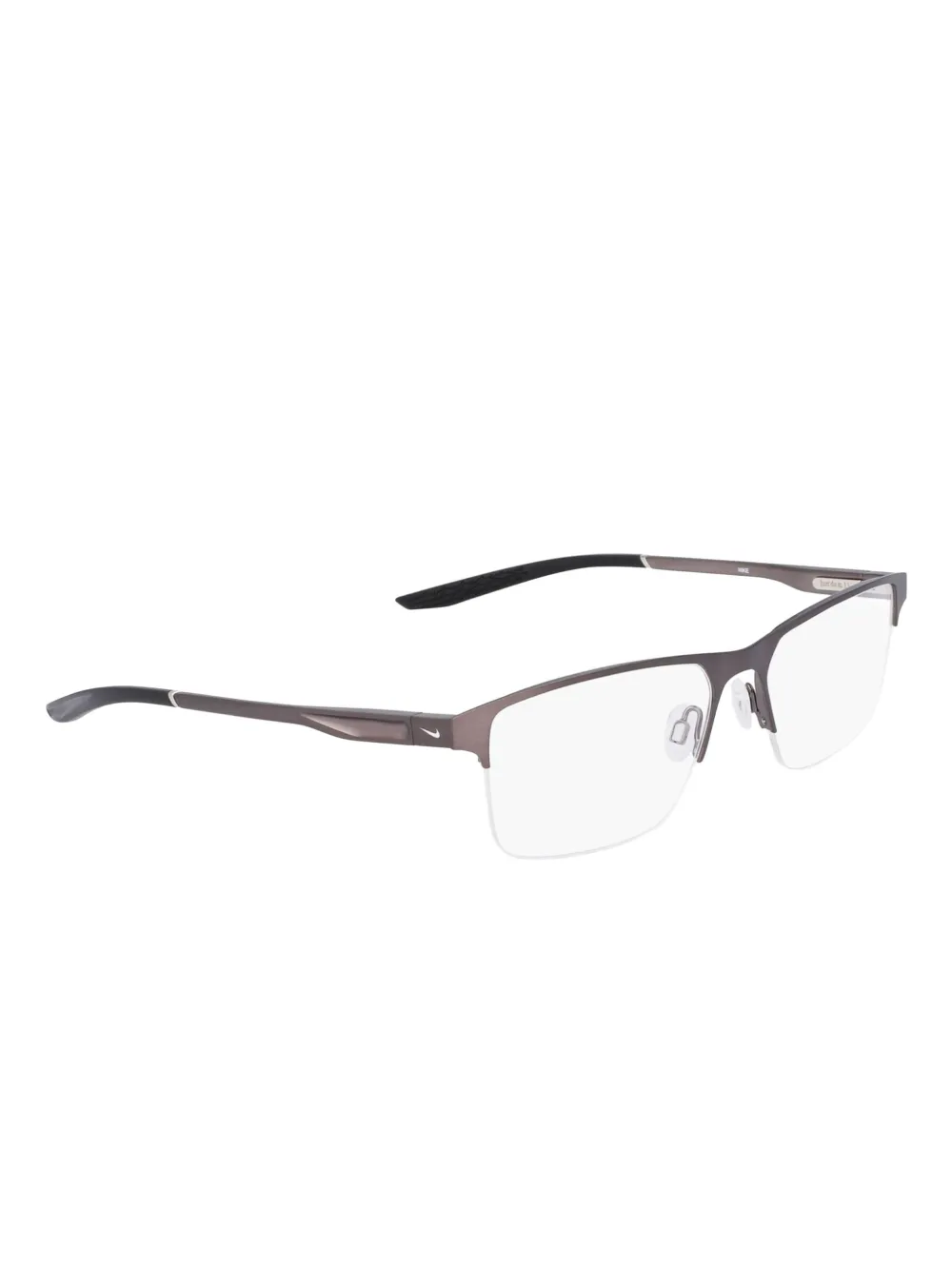 Nike Bril met rechthoekig half montuur Zilver