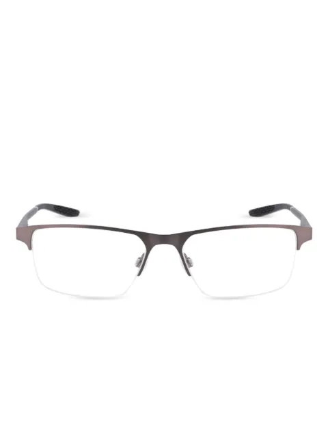 Nike half-rim design rectangular-frame glasses