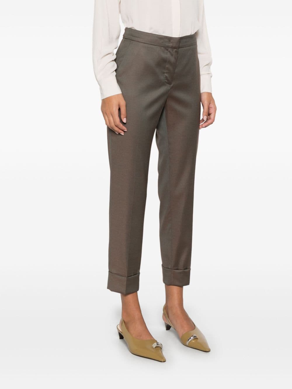 Shop Pt Torino Andrea Stovepipe Trousers In 褐色