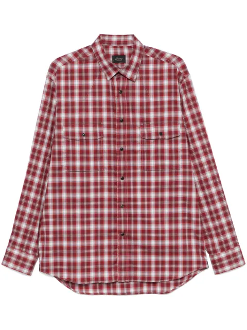 Brioni checked shirt