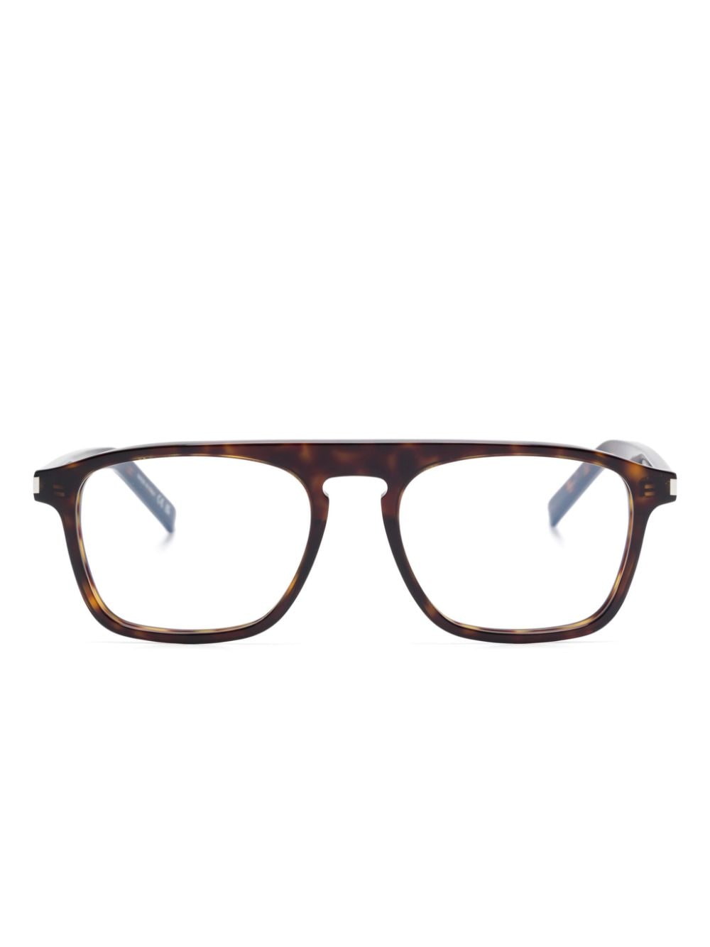 Shop Saint Laurent Tortoiseshell-effect Glasses In Brown