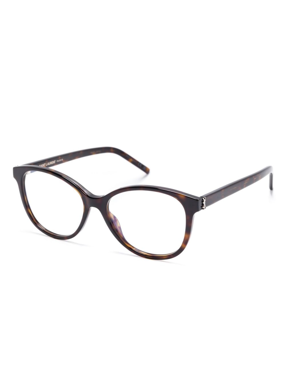 Shop Saint Laurent Cat Eye-frame Glasses In Brown