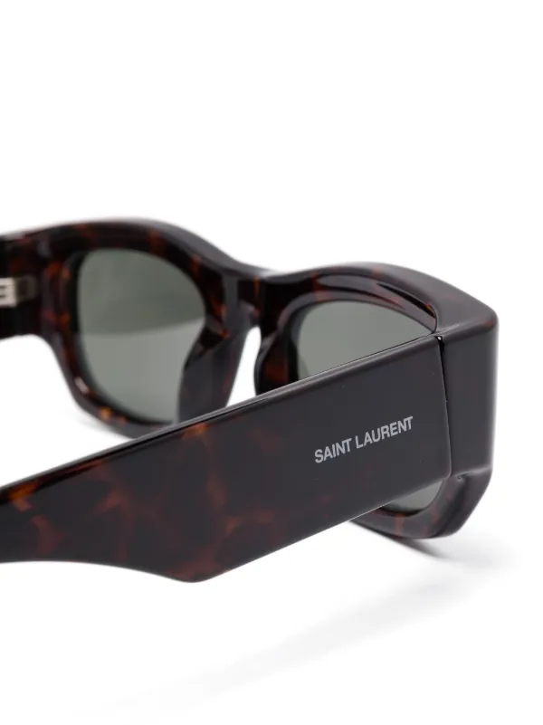 SAINT LAURENT トータス サングラス SAINT LAURENT EYEWEAR Square-frame tortoiseshell acetate