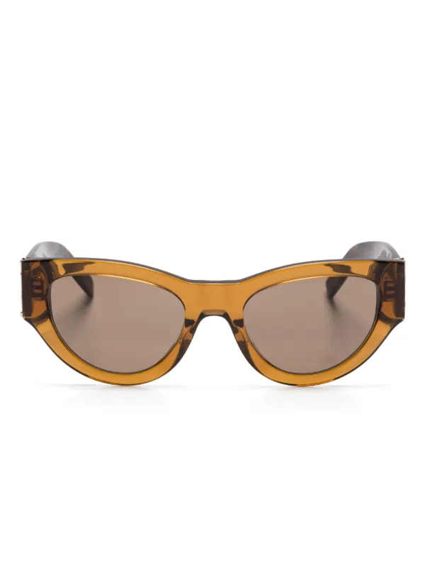 Saint Laurent ブラウン スクエアサングラス Saint Laurent Eyewear square-frame Sunglasses | Brown | FARFETCH ID