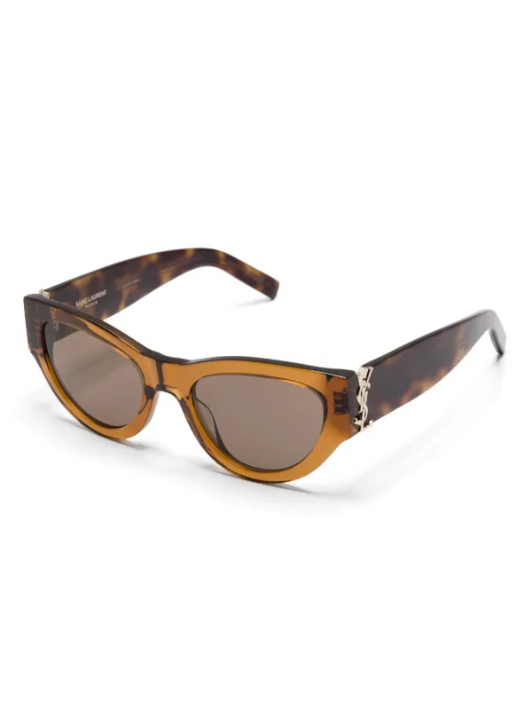 Saint Laurent Eyewear SLM94 Sunglasses | Brown | FARFETCH AZ display picture 3