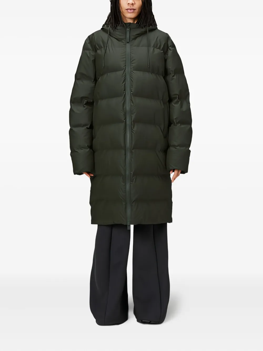 Rains hooded puffer coat - Groen