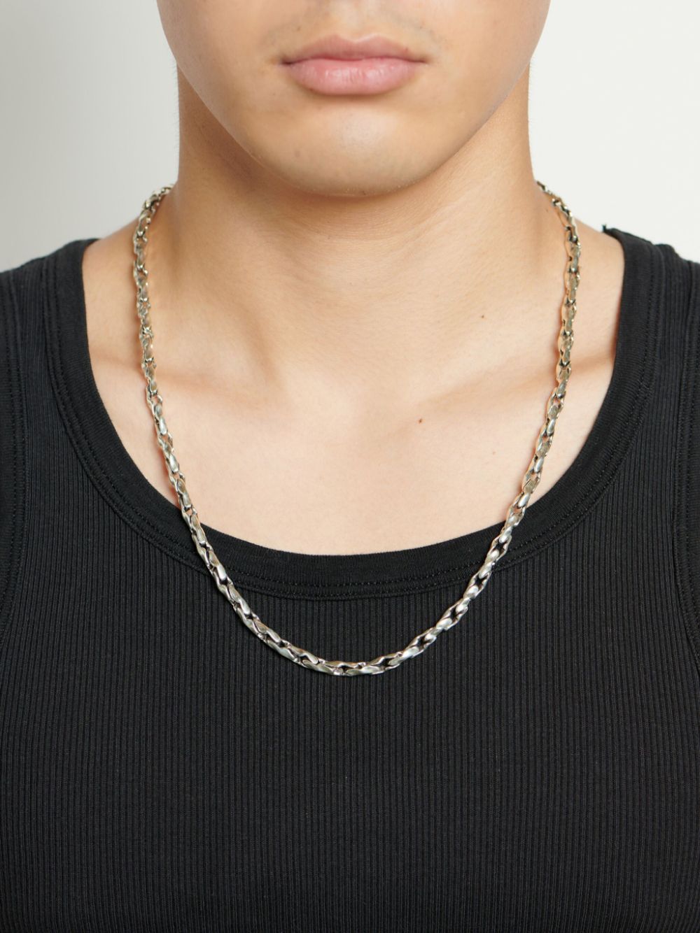 Shop Emanuele Bicocchi Hammered-chain Necklace In Silver