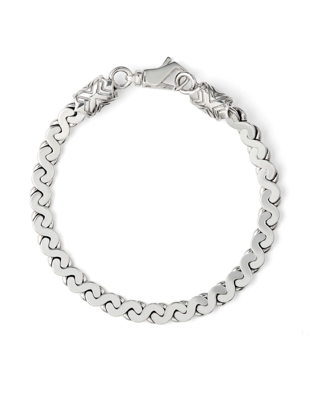 Shop Emanuele Bicocchi Infinity Loop Bracelet In Silver