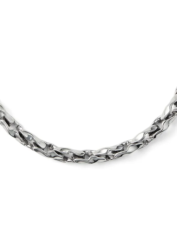 【関税&送料込】Emanuele Bicocchi 925 Silver Chain Necklace Emanuele Bicocchi Hammered Chain Necklace | Silver | FARFETCH