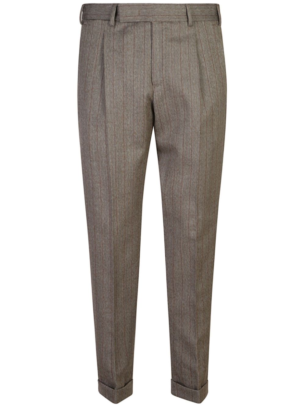 pinstriped trousers