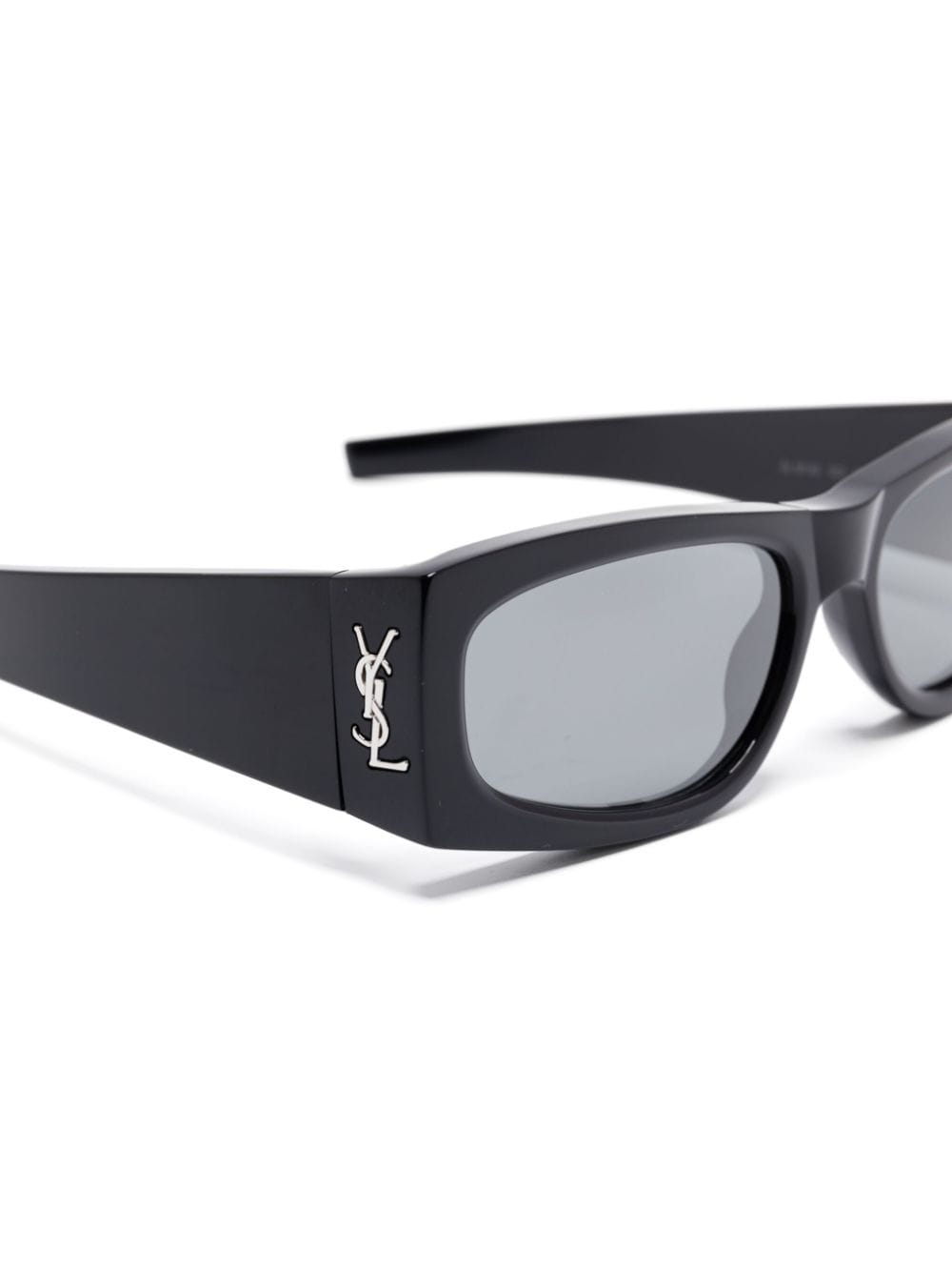 Shop Saint Laurent Cassandre-logo Sunglasses In Black