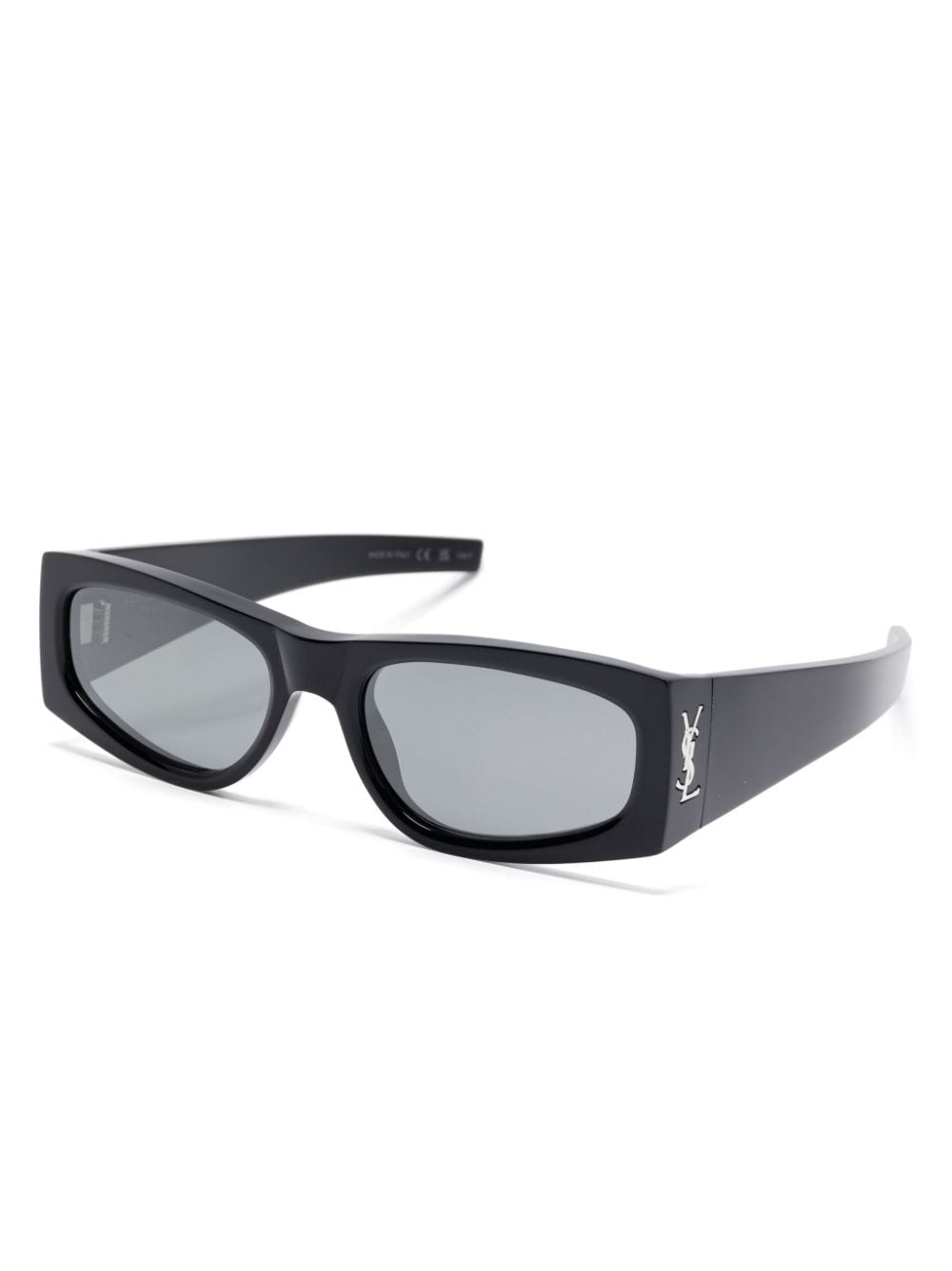 Shop Saint Laurent Cassandre-logo Sunglasses In Black