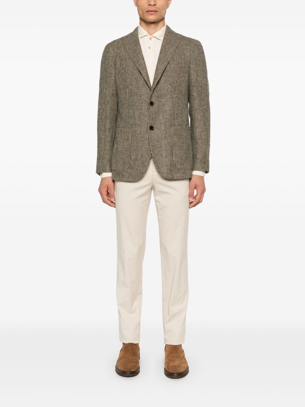 Shop Boglioli Monogram-jacquard Blazer In Yellow