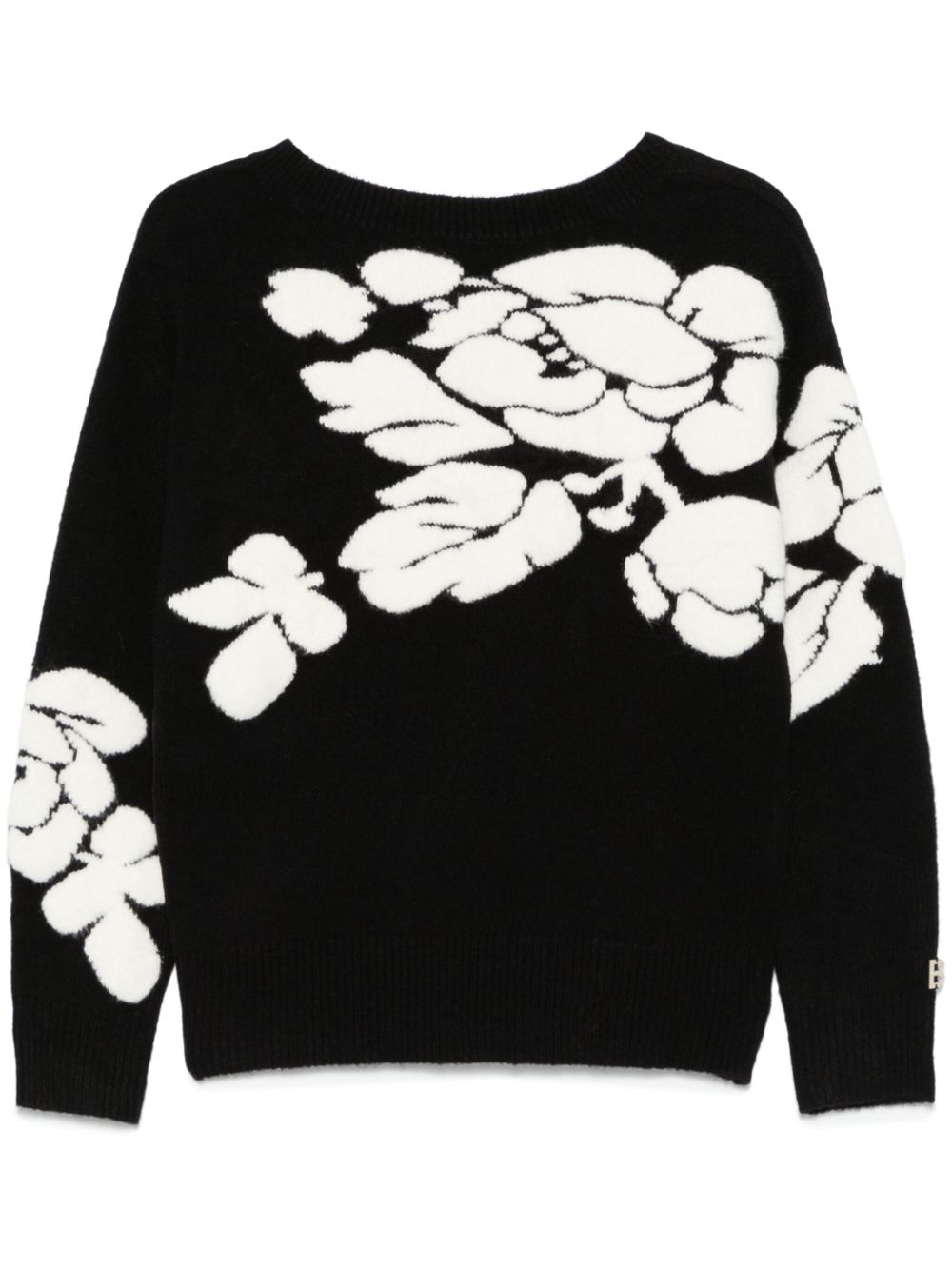 floral-jacquard sweater