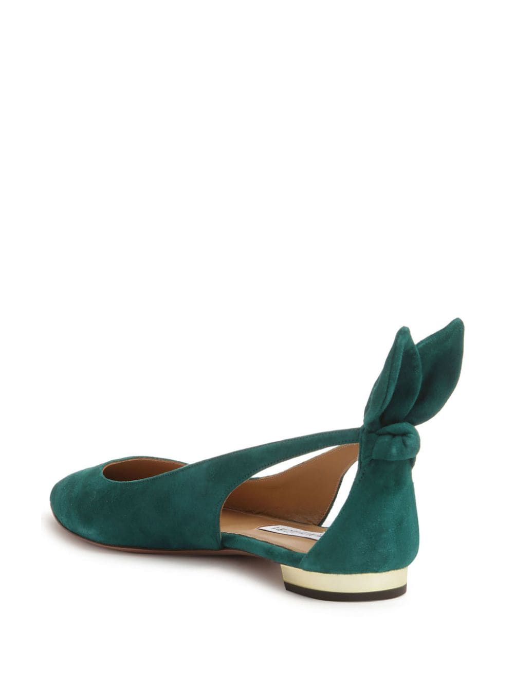 Shop Aquazzura Bow-detailing Ballerina Shoes In Green