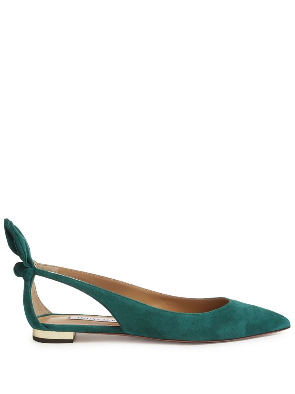 Shop Aquazzura Bow-detailing Ballerina Shoes In Green