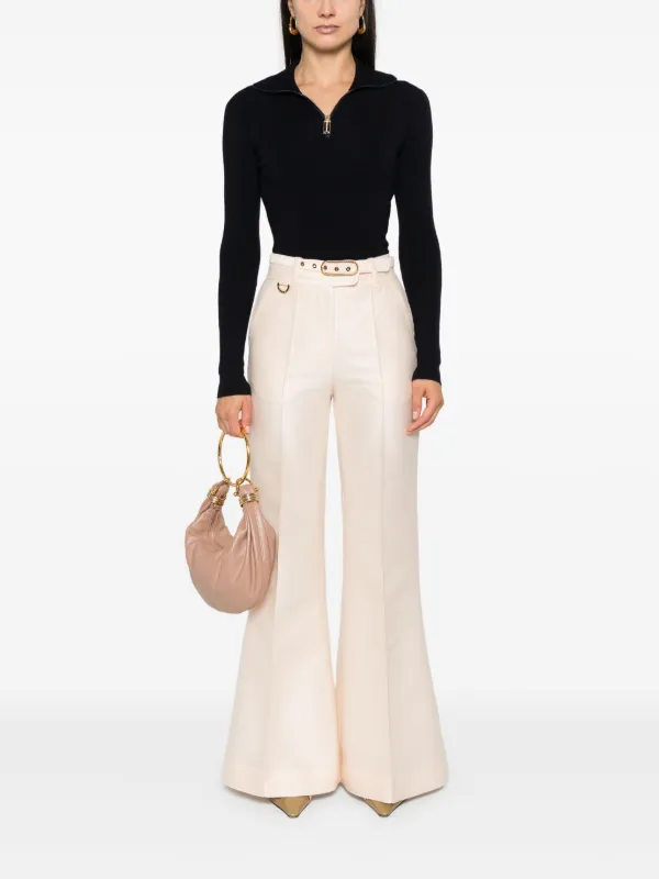 【Victoria Beckham】バージンウールブレザー Victoria Beckham half-zip high-neck Sweater | Blue | FARFETCH