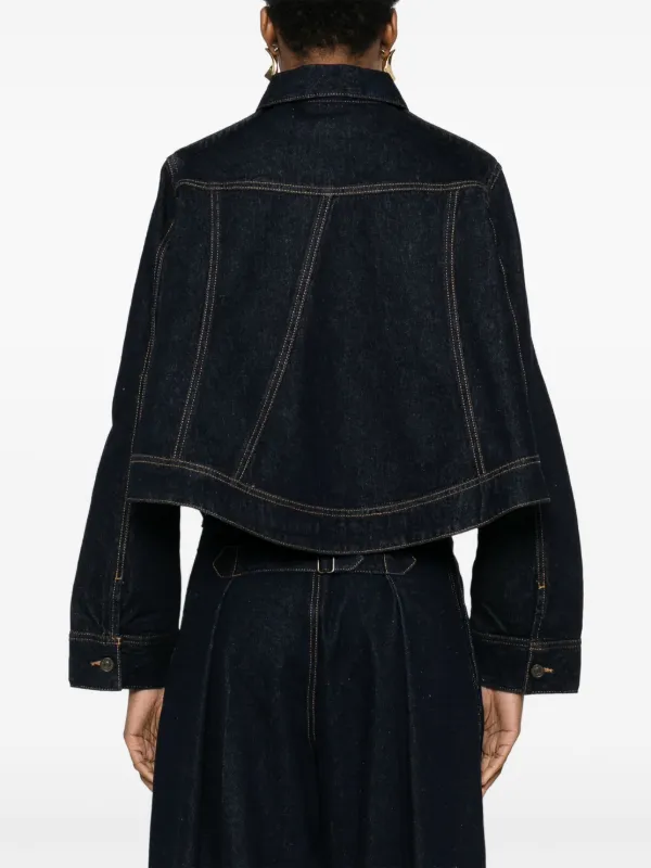 Victoria Beckham Cropped Denim Jacket | Blue | FARFETCH
