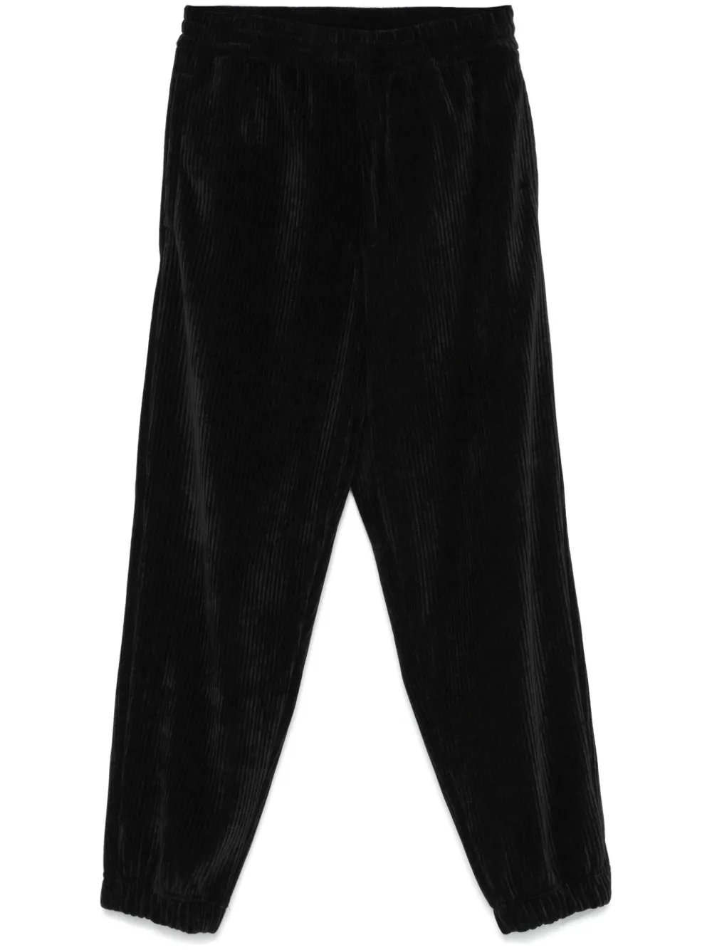 Emporio Armani Geribbelde fluwelen trainingsbroek Zwart