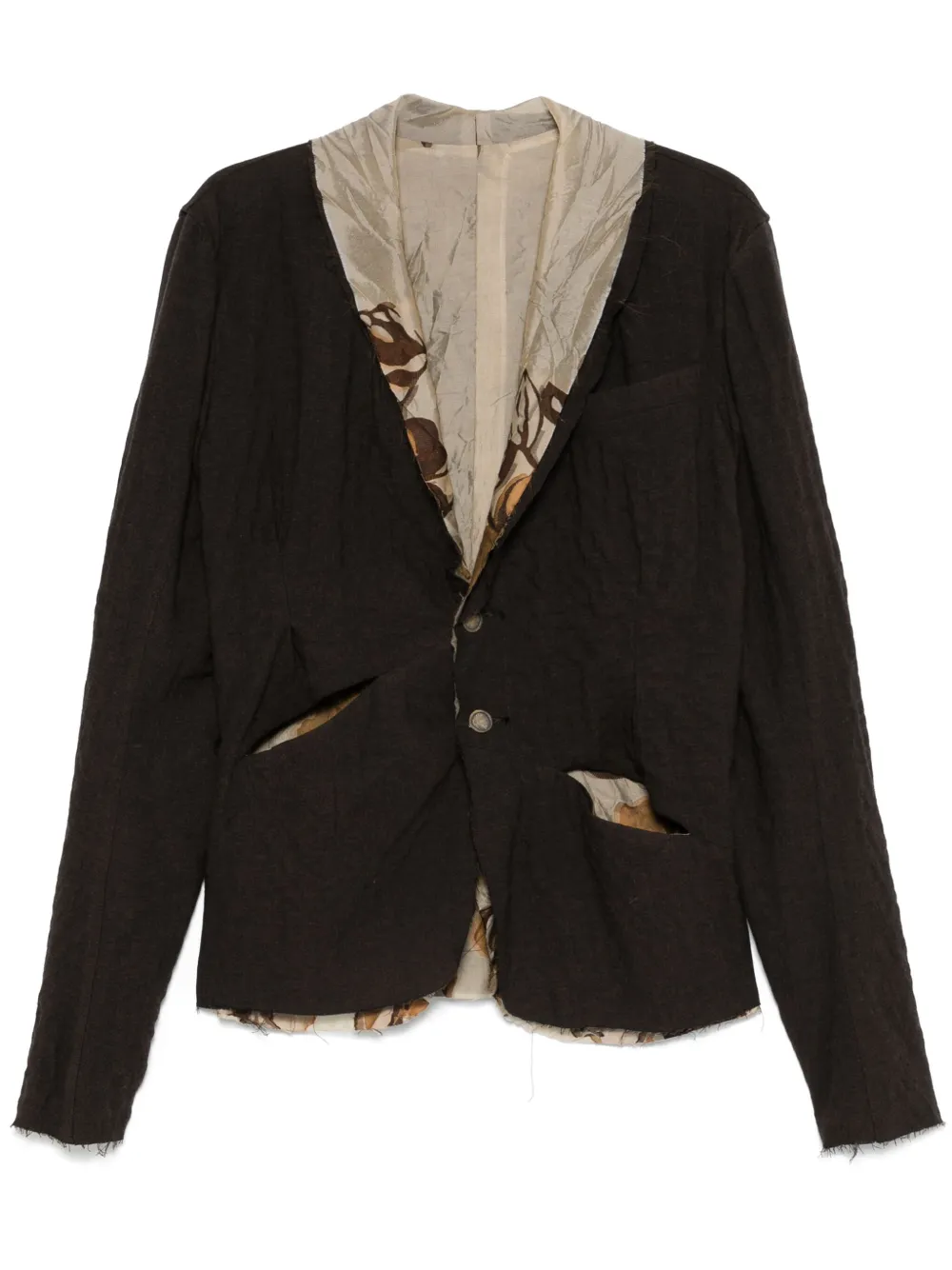 CHIAHUNG SU contrasting-trim blazer | Brown | Image 1
