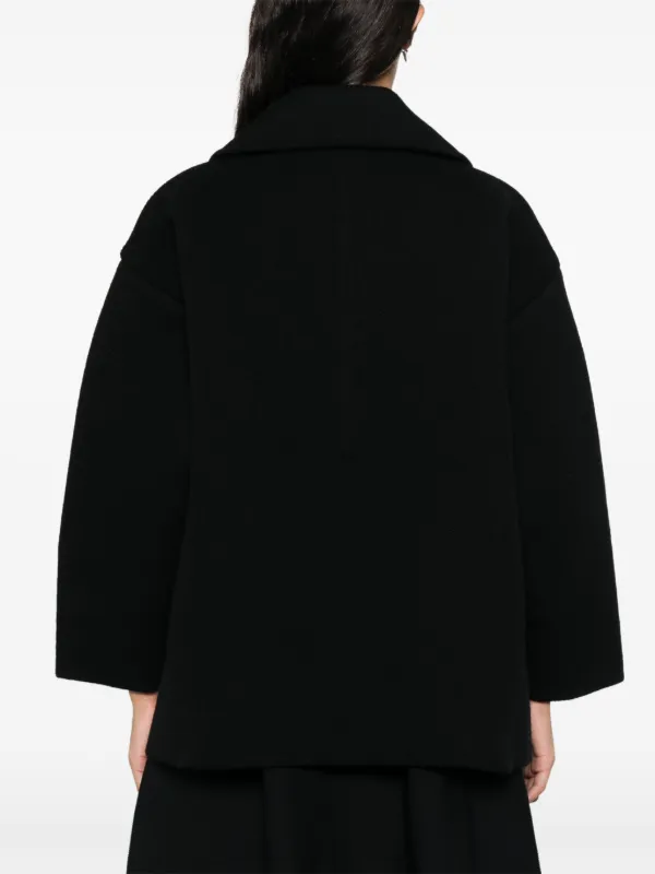 THE TOE’ ブラック ウール ピーコート THE TOE' ブラック ウール ピーコート