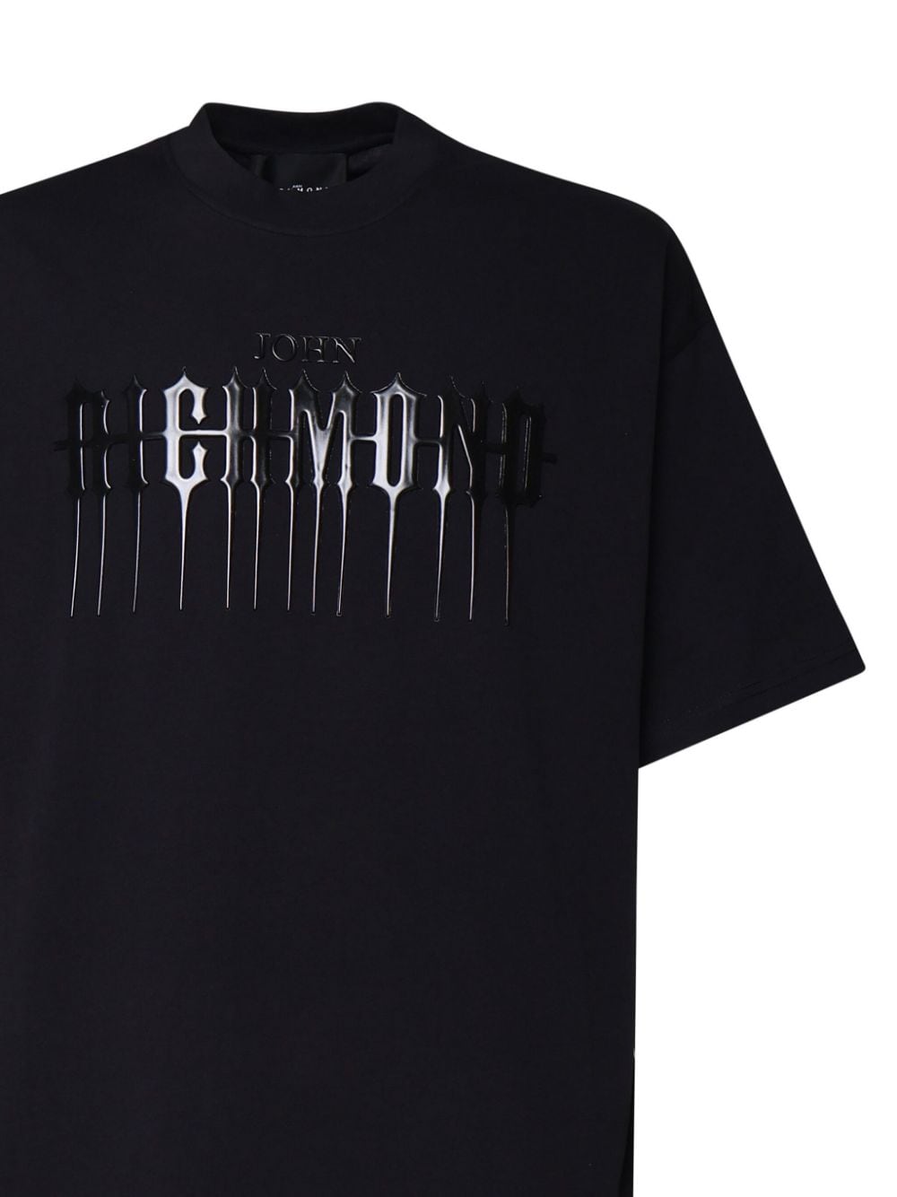 Shop John Richmond Logo-embossed T-shirt In Black