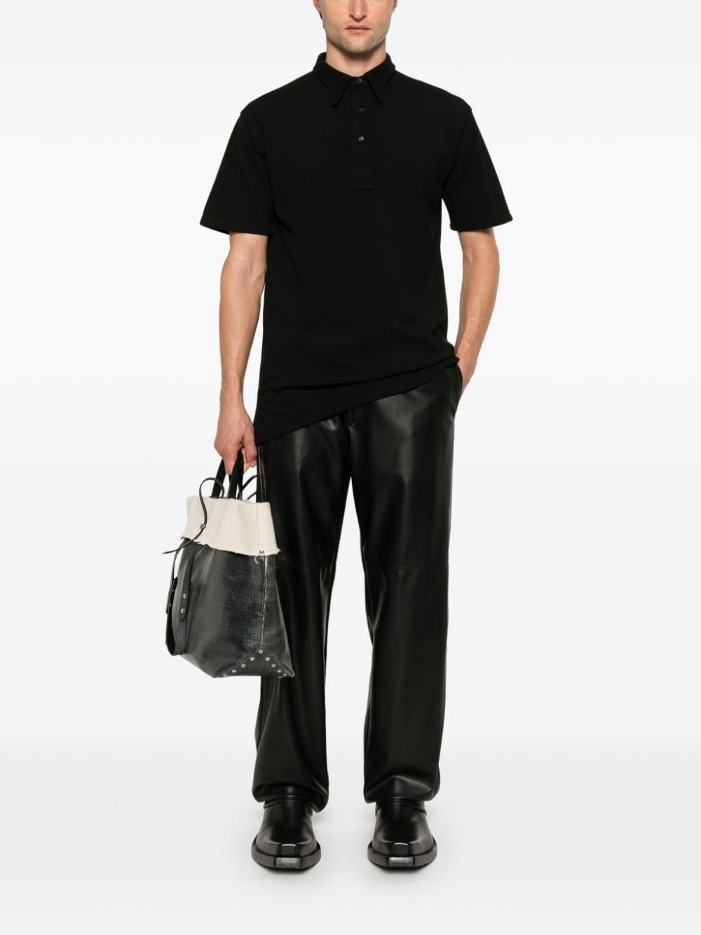 Maison Margiela Katoenen poloshirt - Zwart