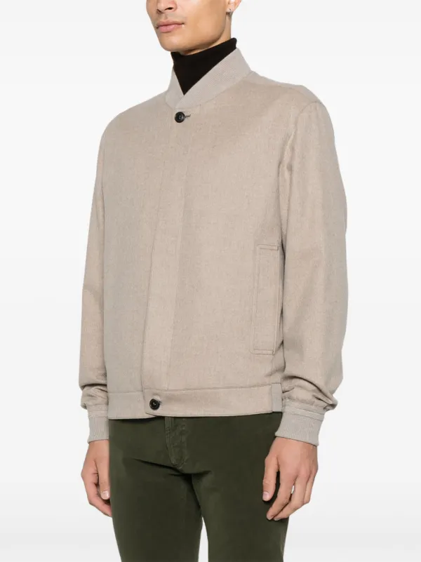 Zegna Oasi Cashmere Bomber Jacket Neutrals FARFETCH ID