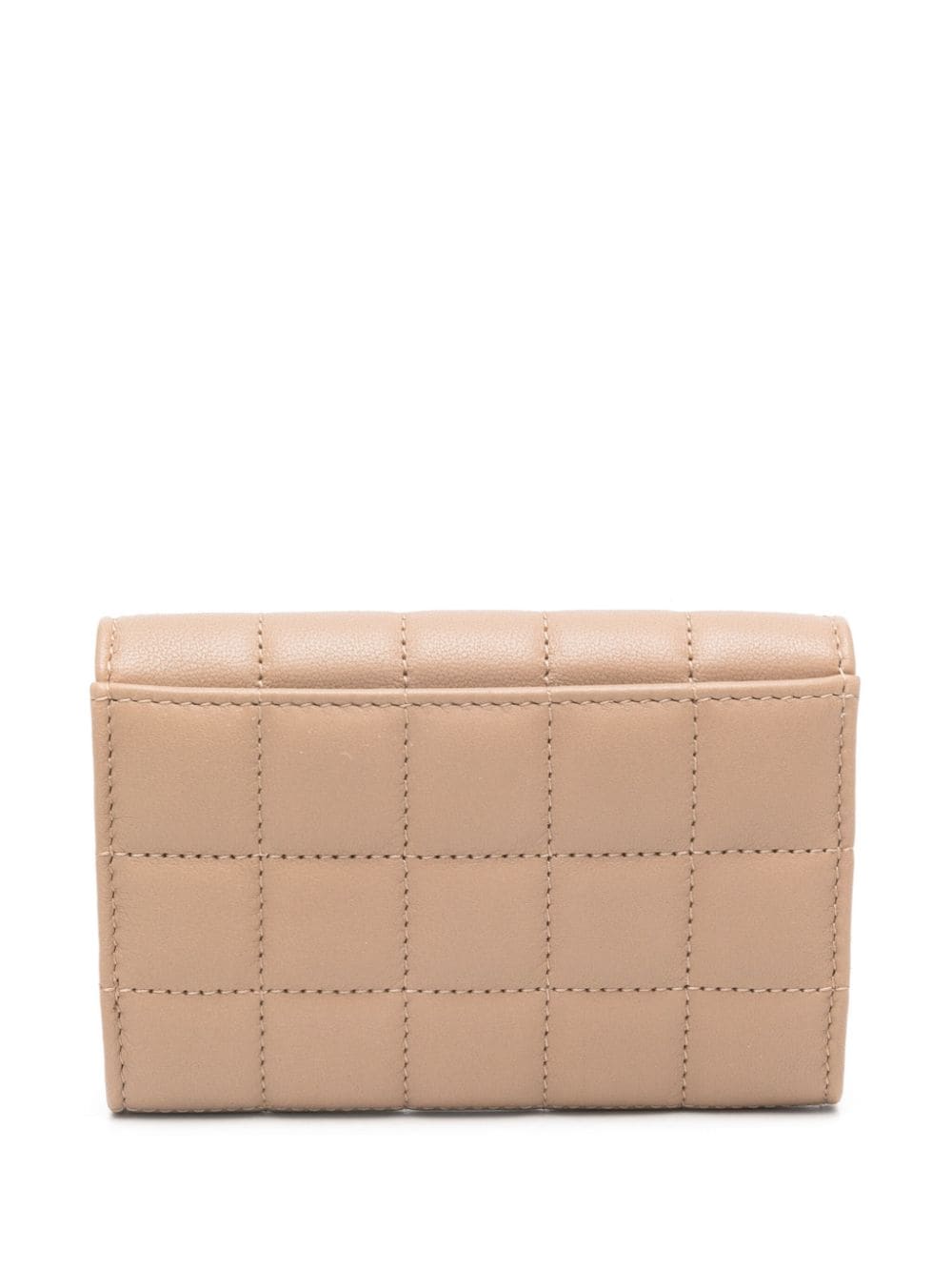 Shop Saint Laurent Compact Card Holder In Neutrals