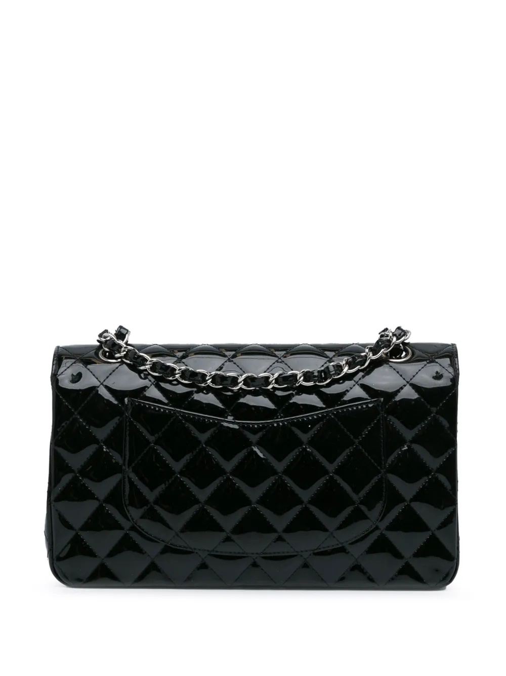 CHANEL Pre-Owned 2009-2010 Medium Classic Patent Double Flap shoulder bag - Zwart