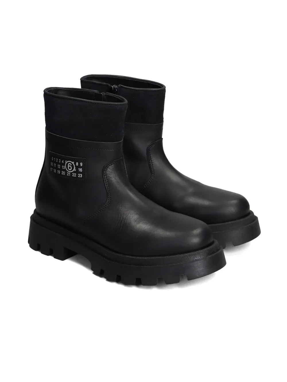 MM6 Maison Margiela Kids leather ankle boots Black