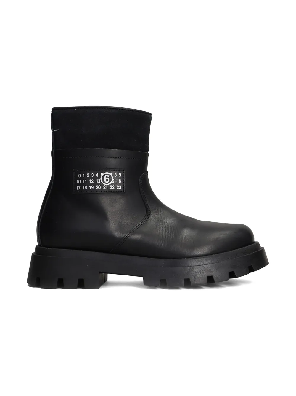 MM6 Maison Margiela Kids leather ankle boots Black