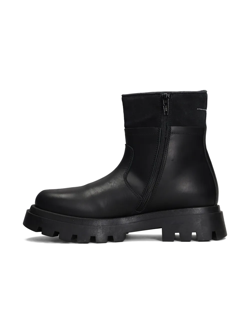 MM6 Maison Margiela Kids leather ankle boots Black