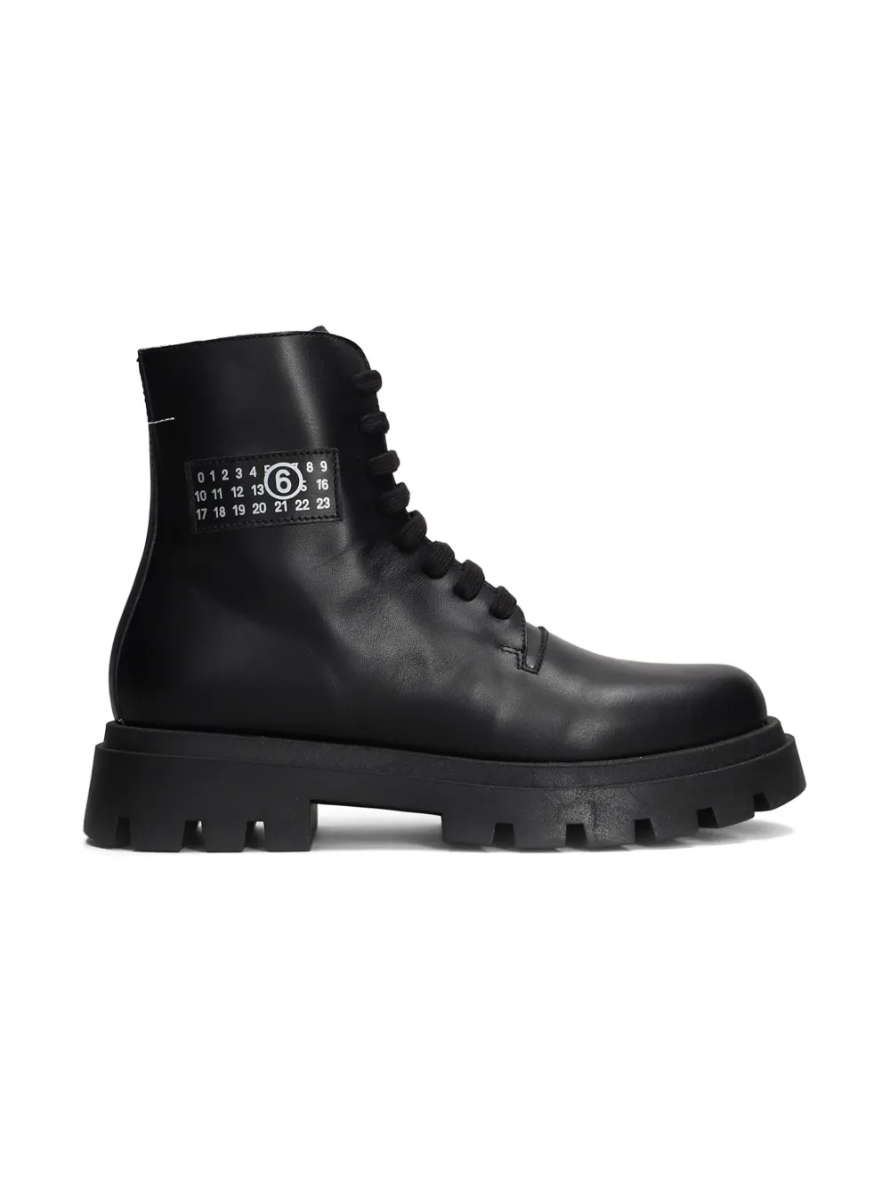 MM6 Maison Margiela Kids numbers-motif boots - Zwart