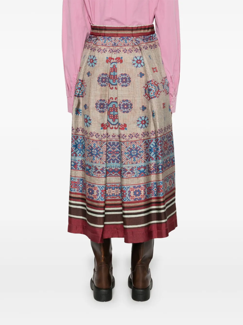 Shop Pierre-louis Mascia Cialda Midi Skirt In Brown