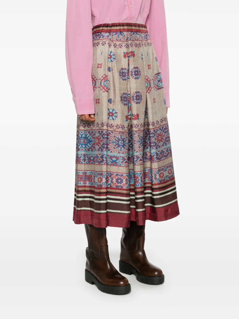 Shop Pierre-louis Mascia Cialda Midi Skirt In Brown