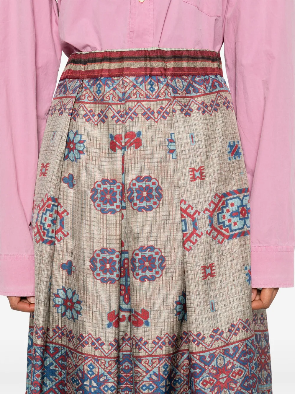 Shop Pierre-louis Mascia Cialda Midi Skirt In Brown