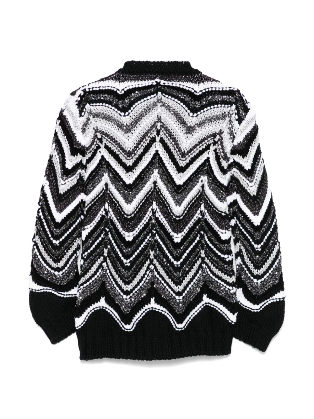 Shop Missoni Chevron-knit Cardigan In Black