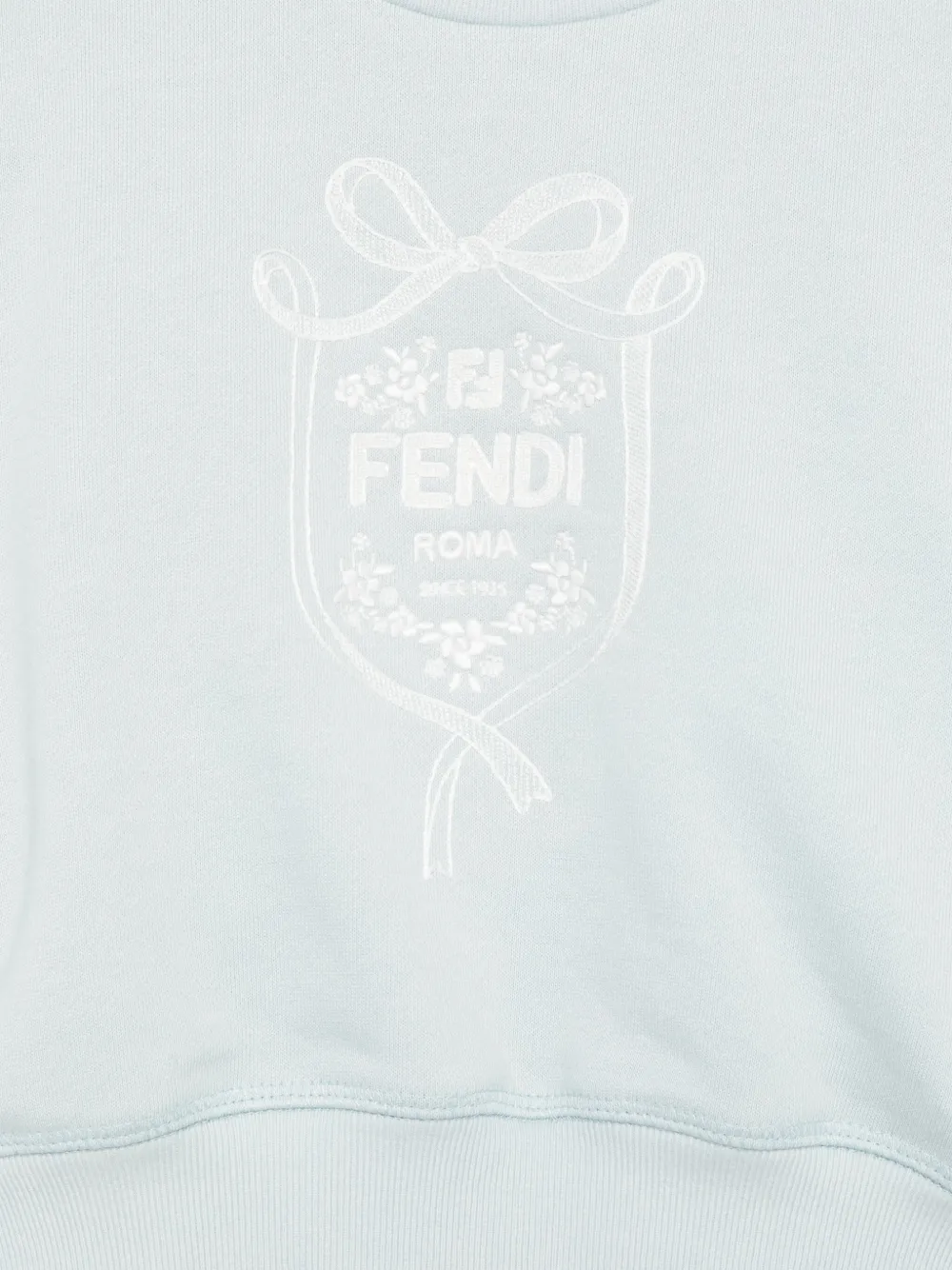 Fendi Kids Sweater met geborduurd logo Blauw