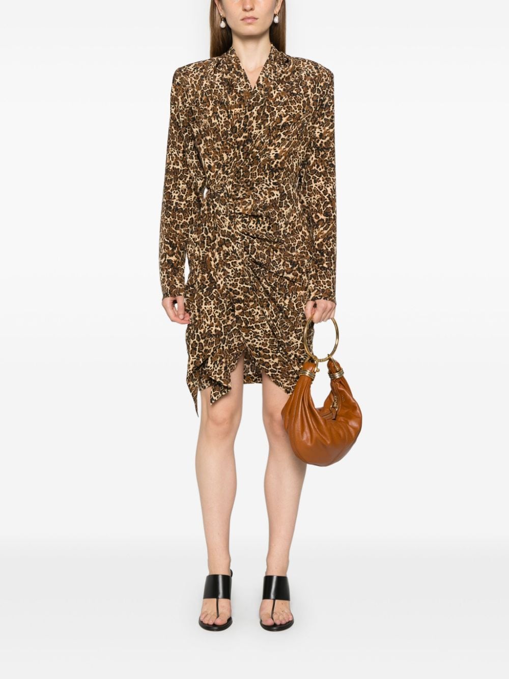 Shop Isabel Marant Cleora Mini Dress In Brown