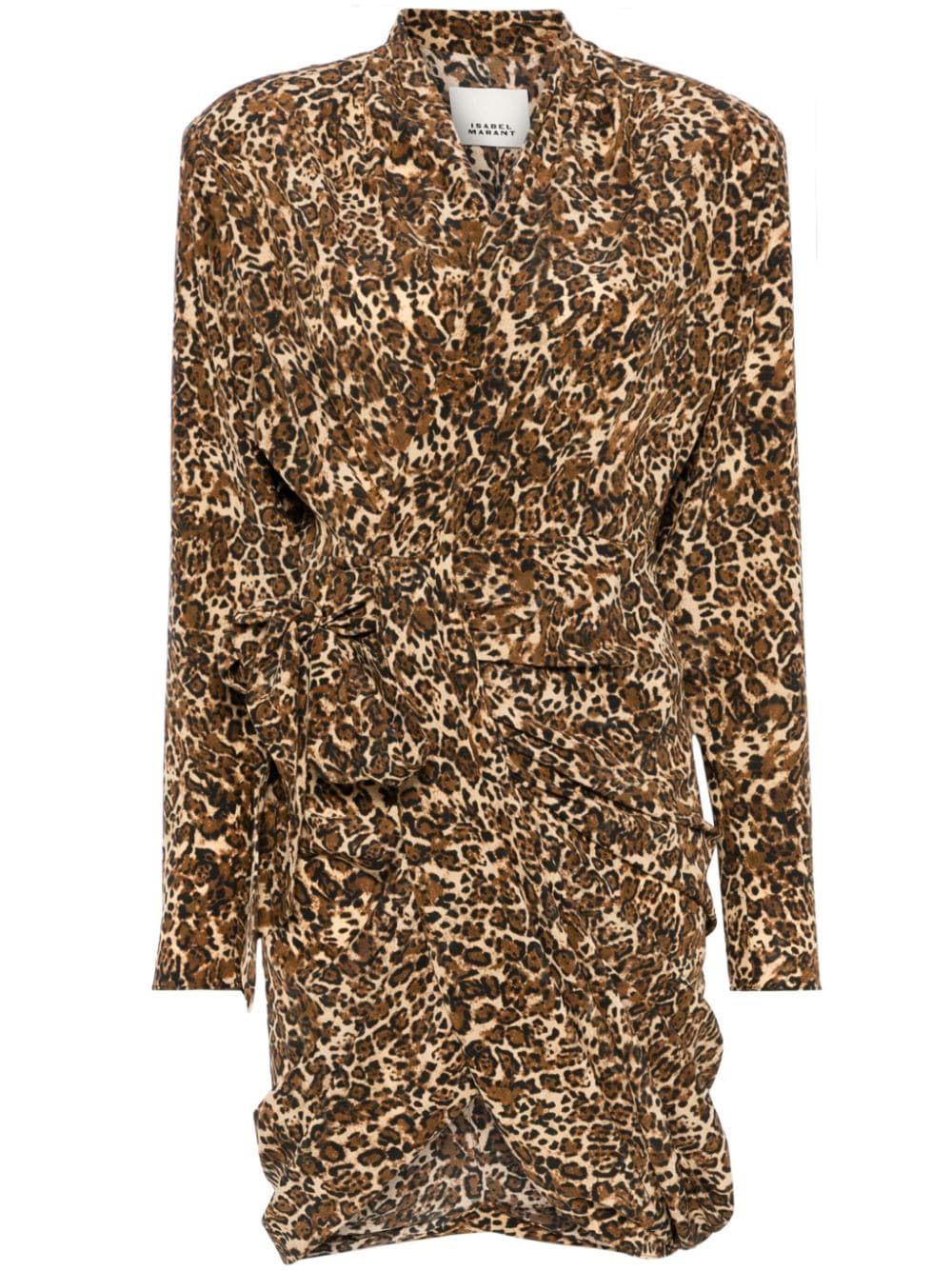 Shop Isabel Marant Cleora Mini Dress In Brown