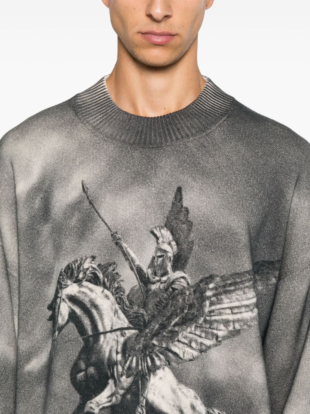 Shop Represent Mascot Knit Sweater In Grey