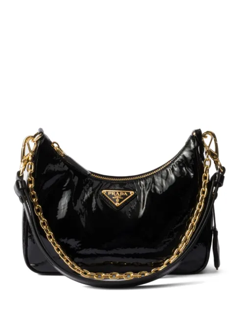 Prada Re-Edition patent leather shoulder bag